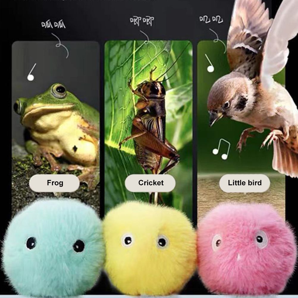 Plush Catnip Ball Cat Toy Lifelike Animal Chirping Sounds Interactive Cat Toys view 4