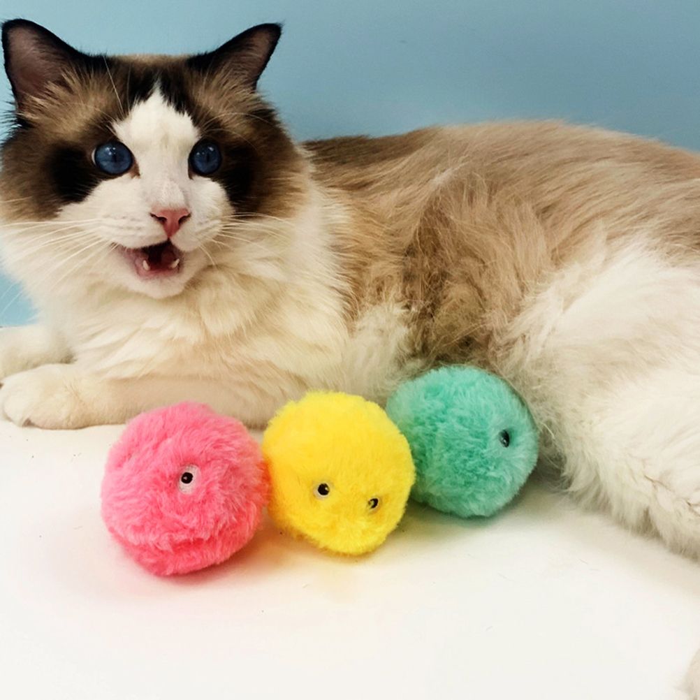 Plush Catnip Ball Cat Toy Lifelike Animal Chirping Sounds Interactive Cat Toys view 8