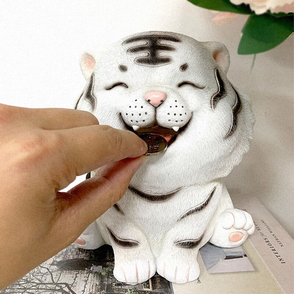 Coin Bank for Kids Must Break to Open Cute Animal Tiger Money Banks Resin view 4