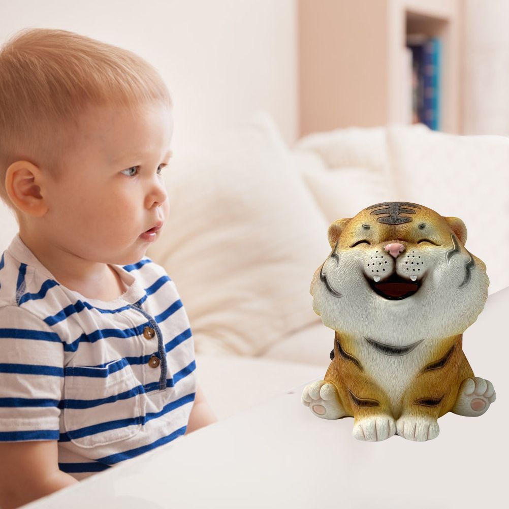 Coin Bank for Kids Must Break to Open Cute Animal Tiger Money Banks Resin view 7