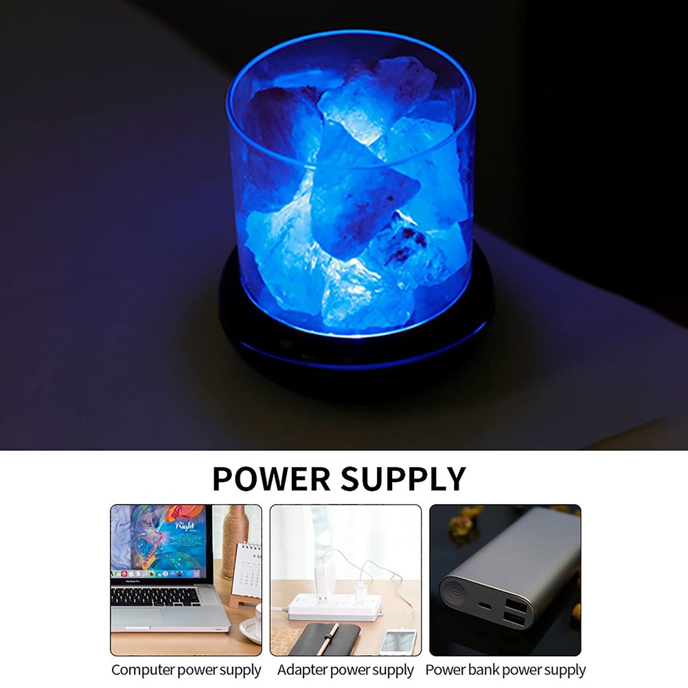 Salt Crystal Lamp Night Light USB Aroma Diffuser Salt Lamp Colorful Salt view 4