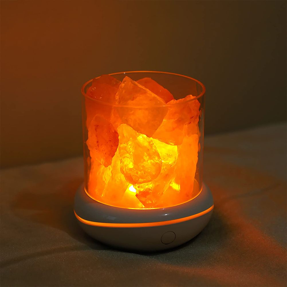 Salt Crystal Lamp Night Light USB Aroma Diffuser Salt Lamp Colorful Salt — image 1