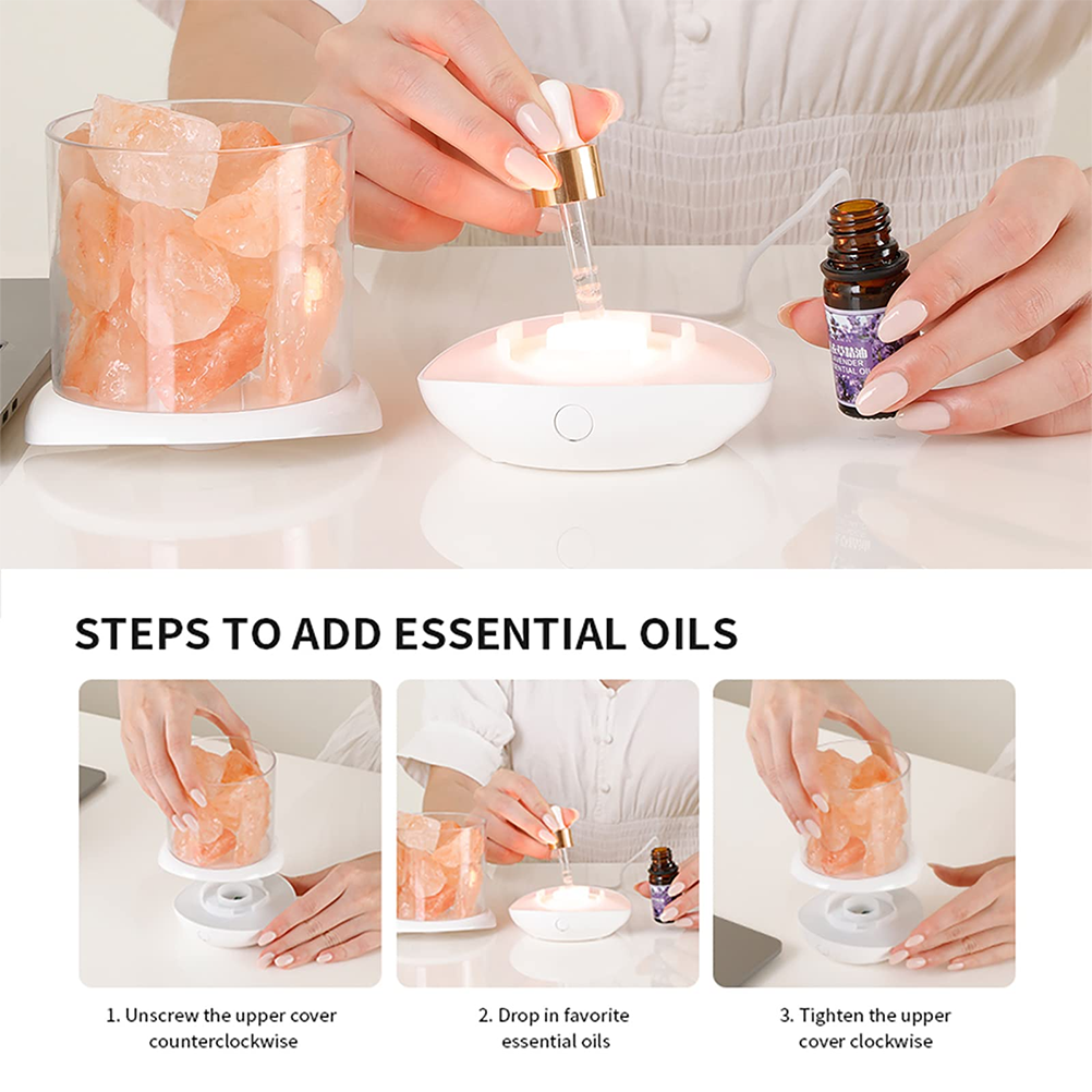 Salt Crystal Lamp Night Light USB Aroma Diffuser Salt Lamp Colorful Salt view 3
