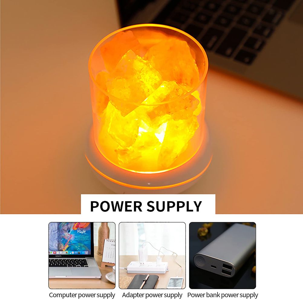 Salt Crystal Lamp Night Light USB Aroma Diffuser Salt Lamp Colorful Salt view 5