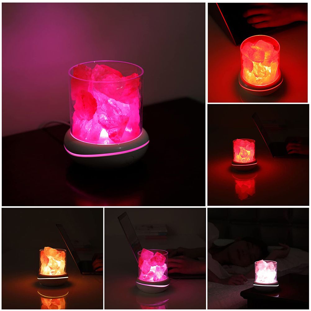 Salt Crystal Lamp Night Light USB Aroma Diffuser Salt Lamp Colorful Salt view 7