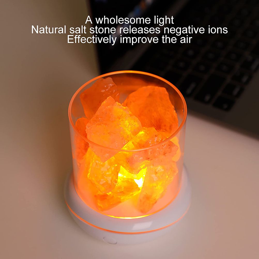 Salt Crystal Lamp Night Light USB Aroma Diffuser Salt Lamp Colorful Salt view 9