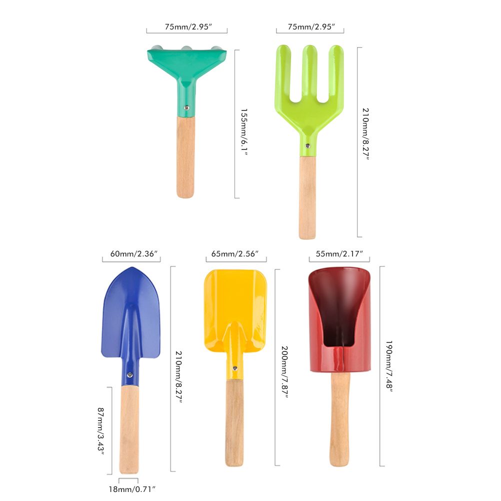 5Pcs Kids Mini Gardening Tool Set Children Garden Planting Hand Kit Garden view 2