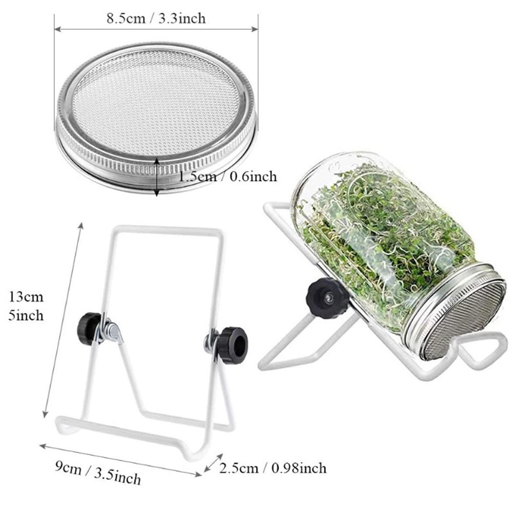 Sprouting Jar With Stainless Steel 304 Screen Lid Wide Mouth Quart Mason Sprouter view 2