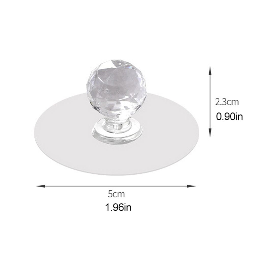 2Pcs Self Adhesive Knobs Acrylic No Drilling Mirror Cabinet Handles Clear view 2