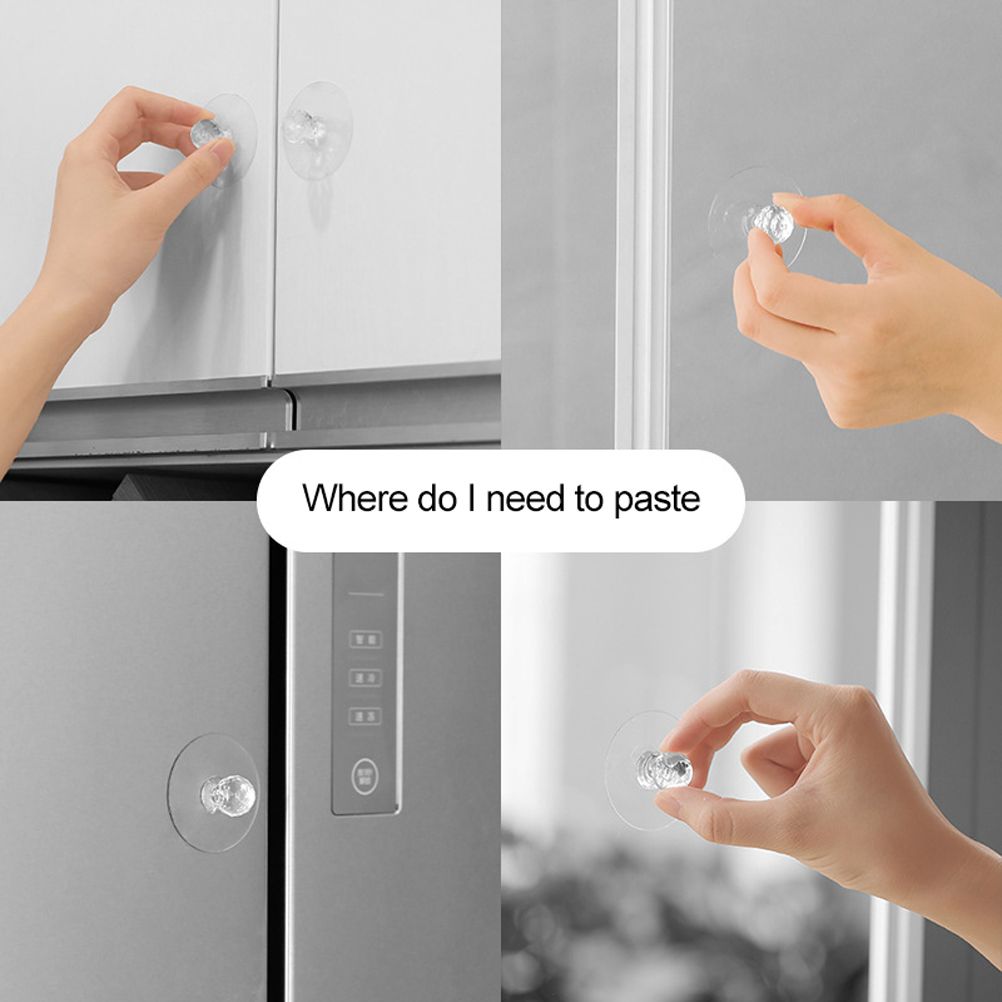 2Pcs Self Adhesive Knobs Acrylic No Drilling Mirror Cabinet Handles Clear view 7