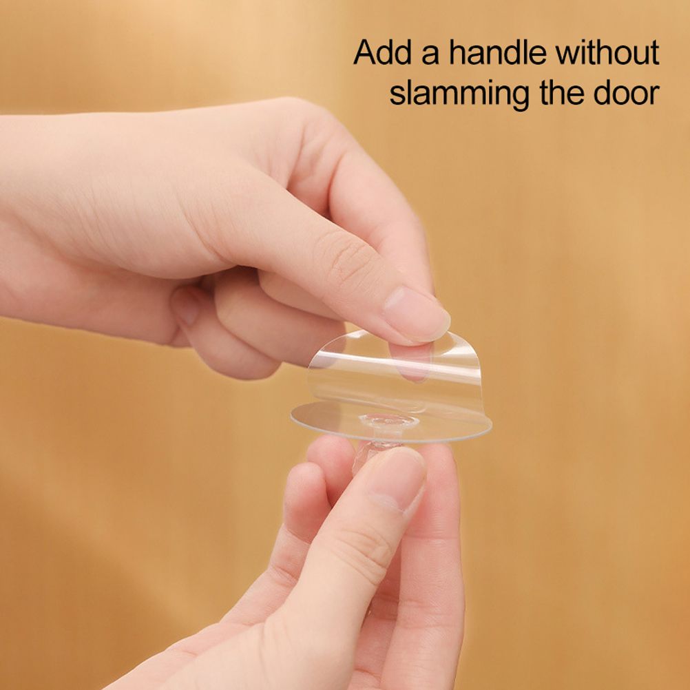 2Pcs Self Adhesive Knobs Acrylic No Drilling Mirror Cabinet Handles Clear view 10