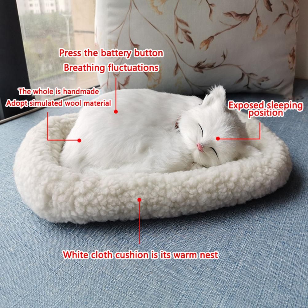 Realistic Sleeping dog Toy Breathing dog Stuffed Animal Doll with Mat Plush view 3