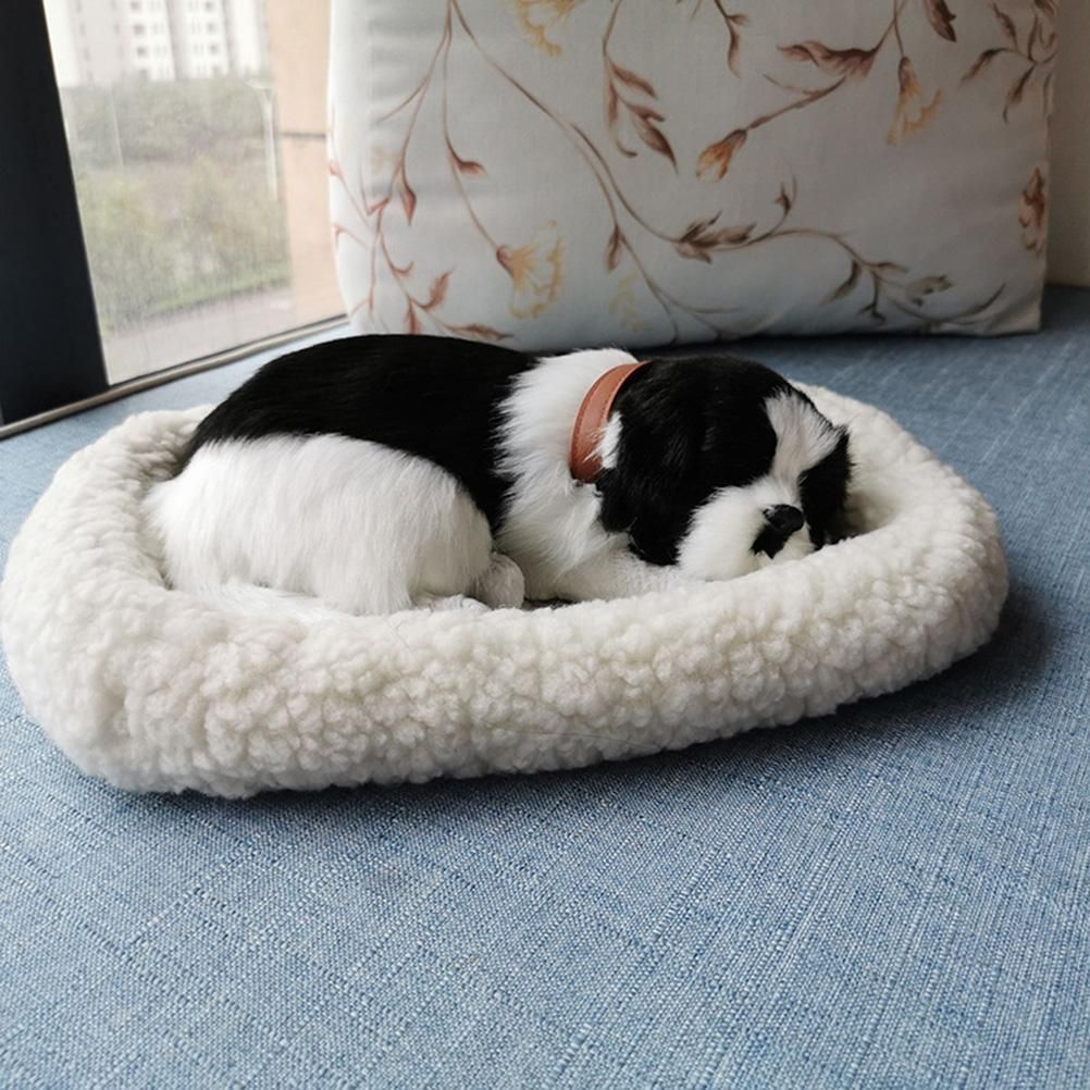 Realistic Sleeping dog Toy Breathing dog Stuffed Animal Doll with Mat Plush view 5
