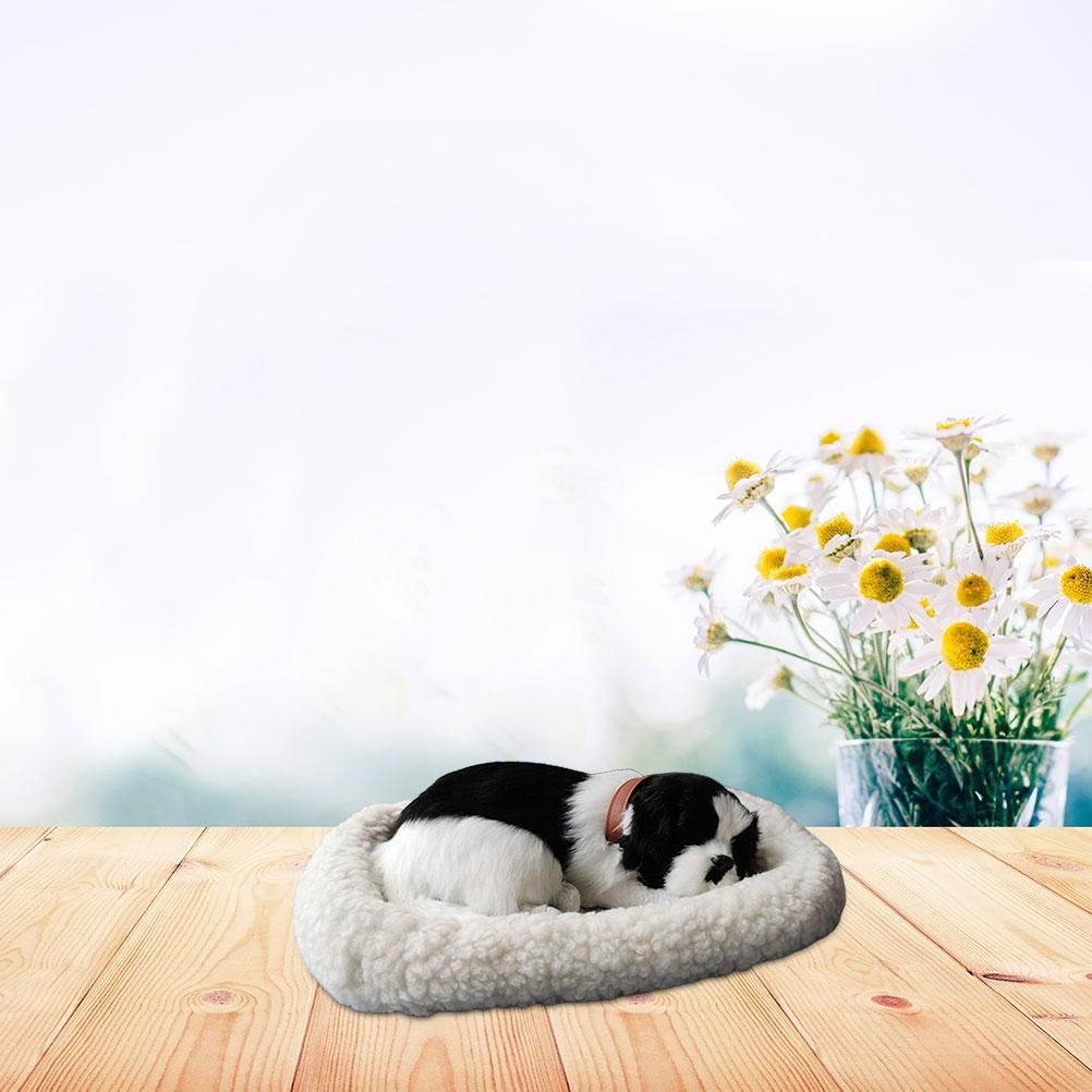 Realistic Sleeping dog Toy Breathing dog Stuffed Animal Doll with Mat Plush view 6