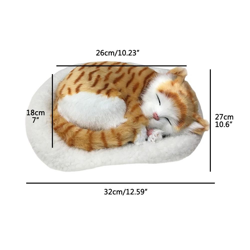 Realistic Sleeping Dog Toy Breathing Dog Stuffed Animal Doll with Mat Plush view 2