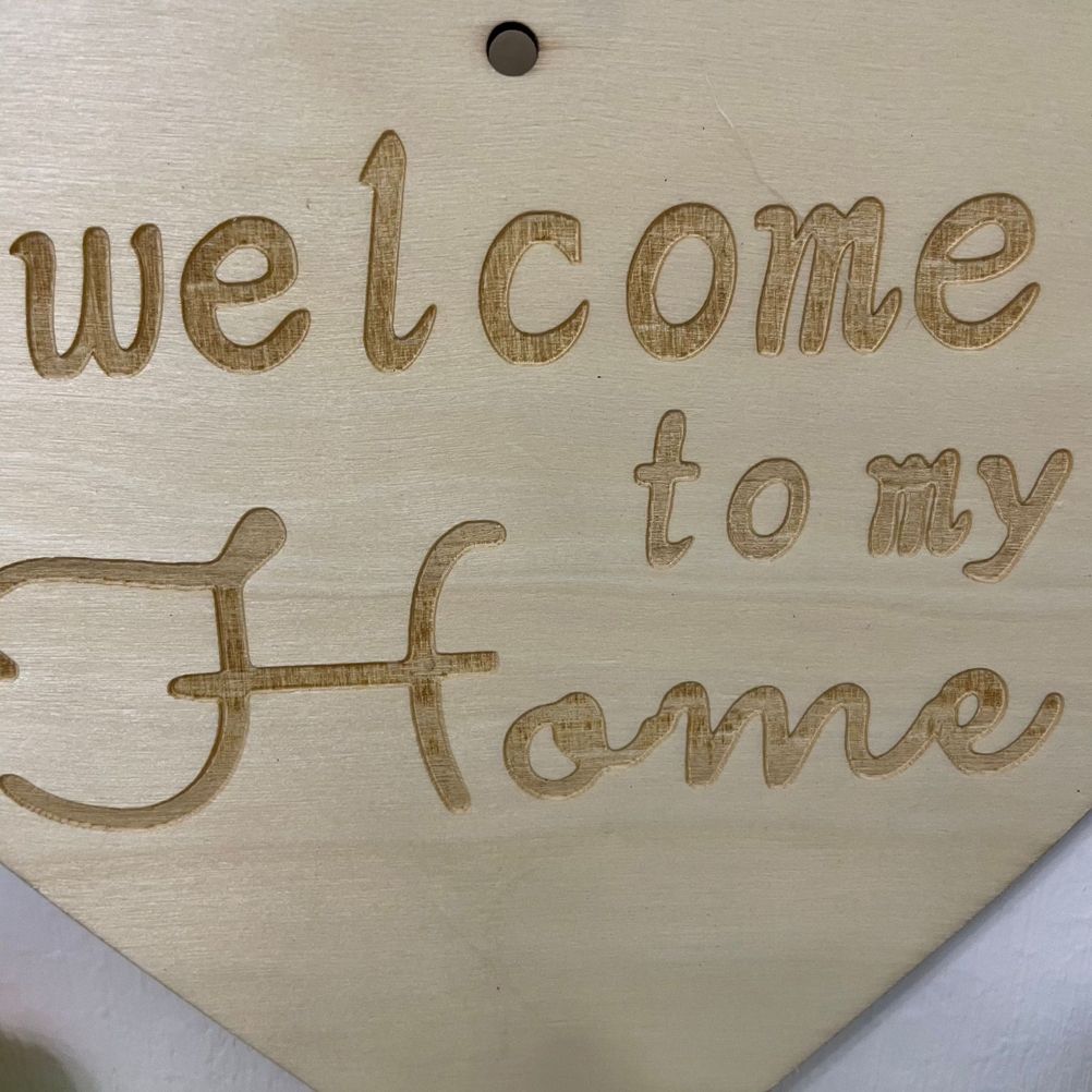 Welcome to My Home Sign Front Door Wood Sign with Love Heart Garland view 7