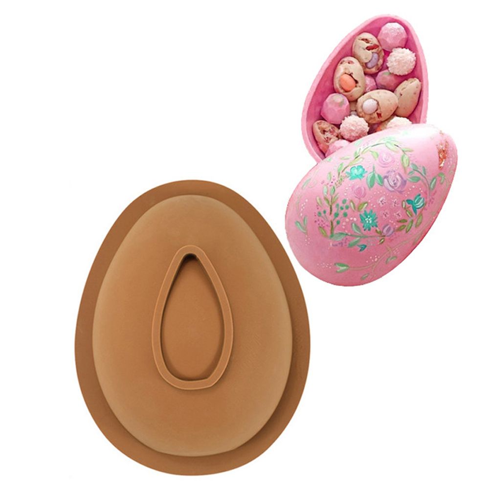 3D Easter Egg Chocolate Silicone Mold DIY Easter Surprise Mousse Moulds Baking view 3