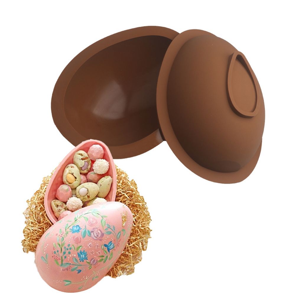 3D Easter Egg Chocolate Silicone Mold DIY Easter Surprise Mousse Moulds Baking view 5