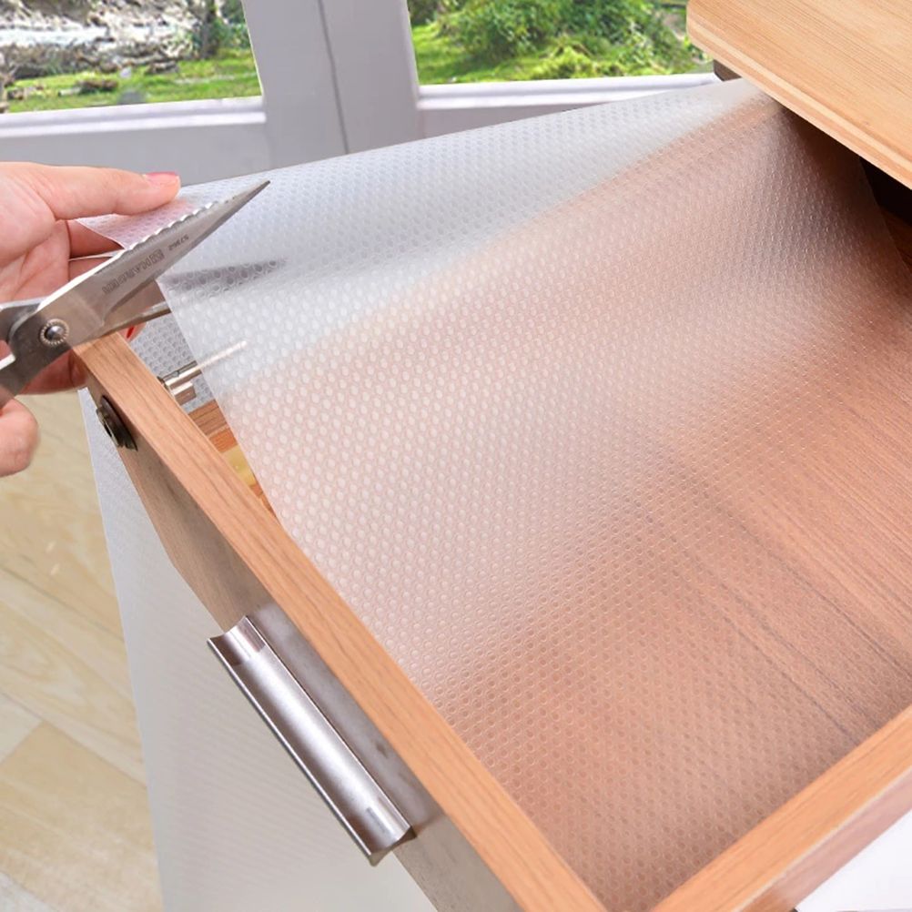 1 Roll Drawers Mat Shelf Liner for Kitchen Cabinet Oil Proof Closet Table Pad view 5