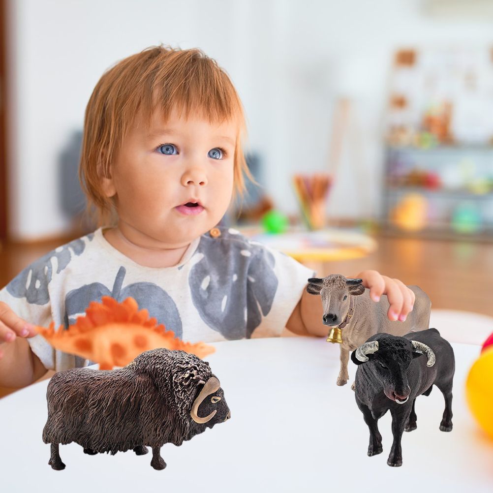4 Pcs Simulation Farm Cow Cattle Ox Bull Figurine PVC Farm Animal Model Action view 7