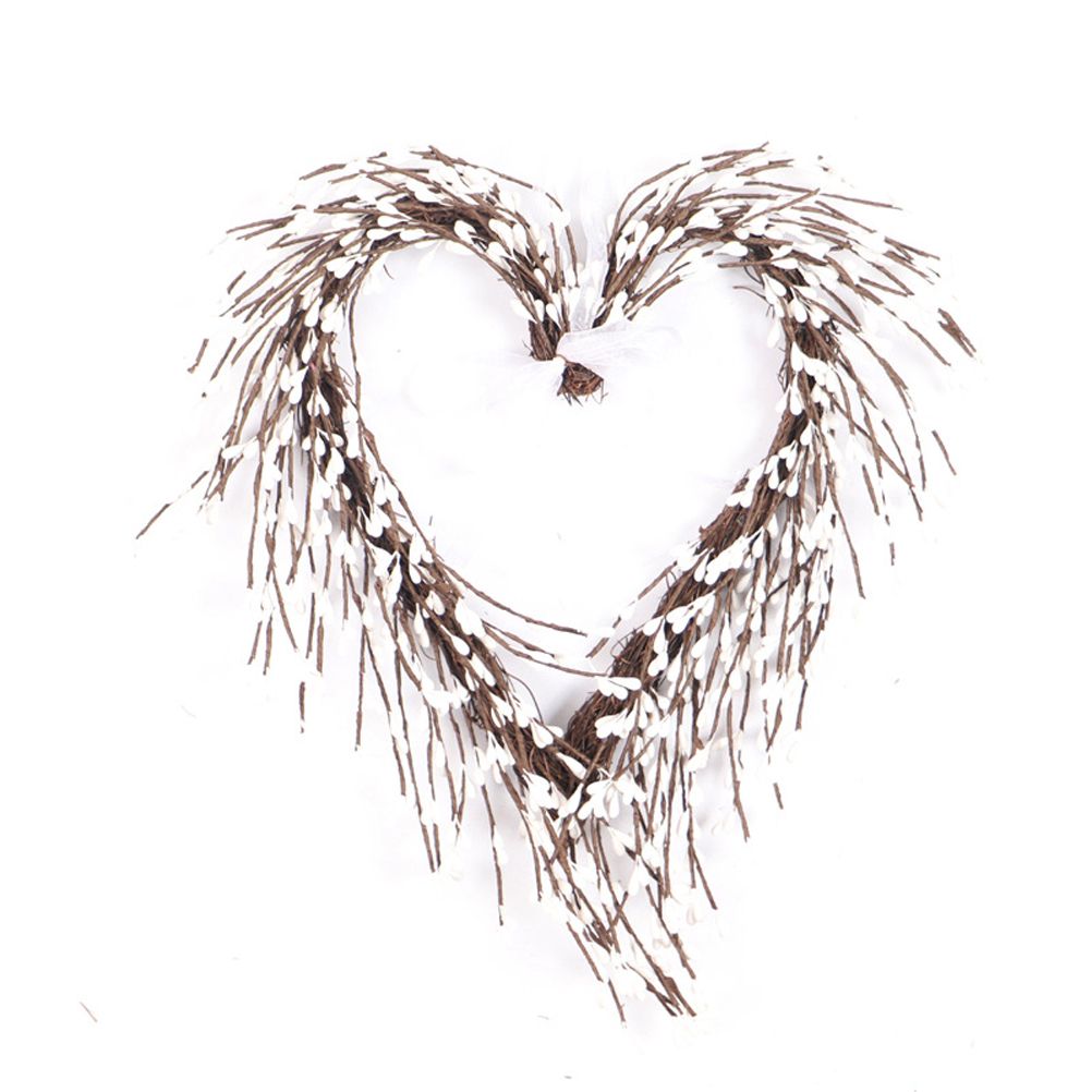 Valentine's Day Heart Wreath with Twigs and Light for Living Room Wall view 11