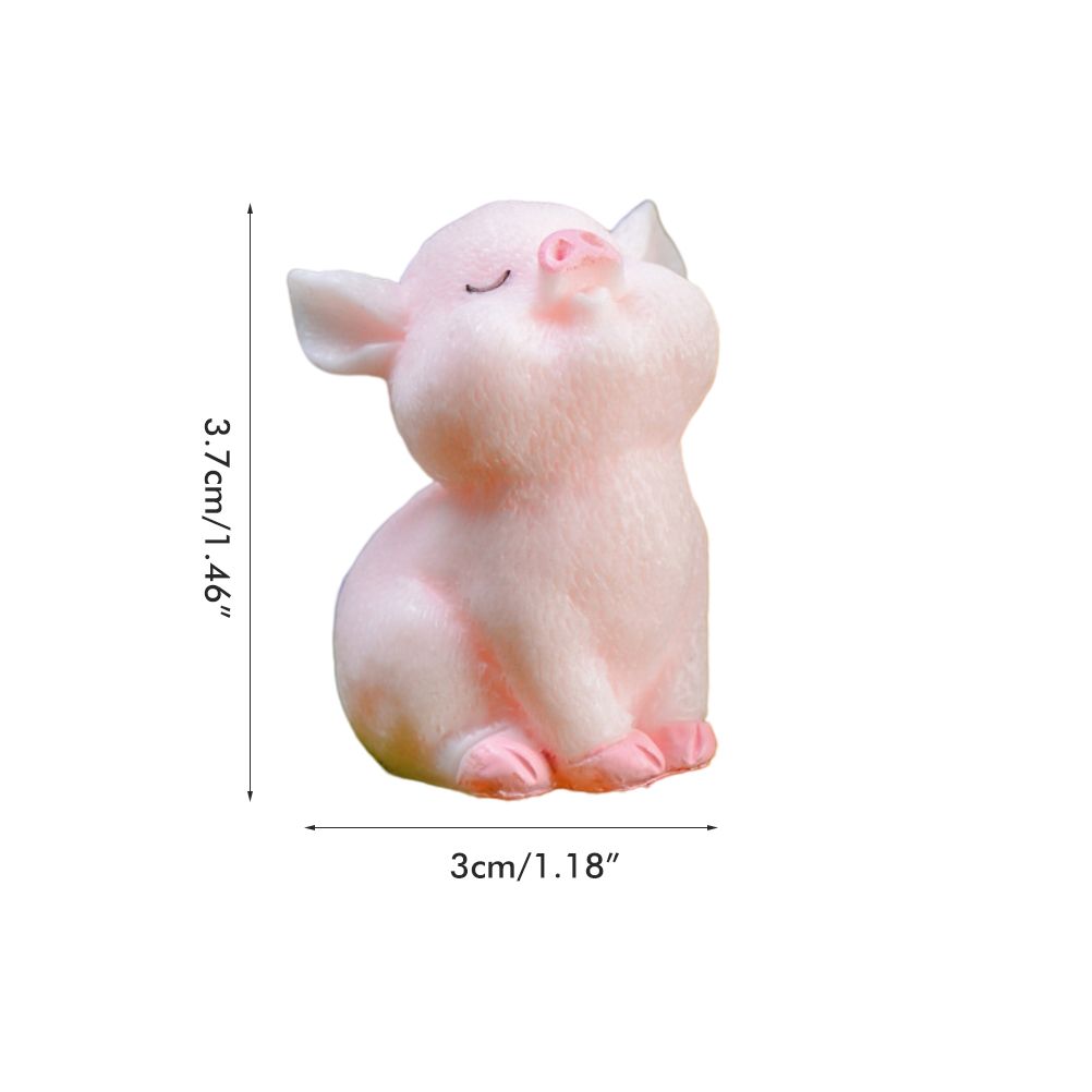 8Pcs Mini Pig Figurines Cake Cupcake Topper Decoration Pig Crafts Resin view 2