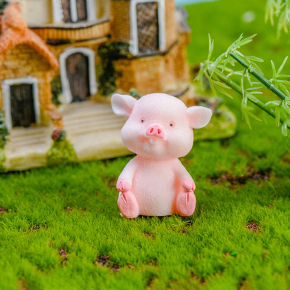 8Pcs Mini Pig Figurines Cake Cupcake Topper Decoration Pig Crafts Resin view 4