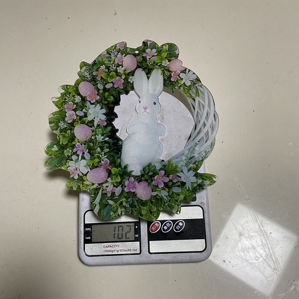 Easter Bunny Egg Wreath Acrylic Rabbit Egg Wreath Indoor Outdoor Easter view 4