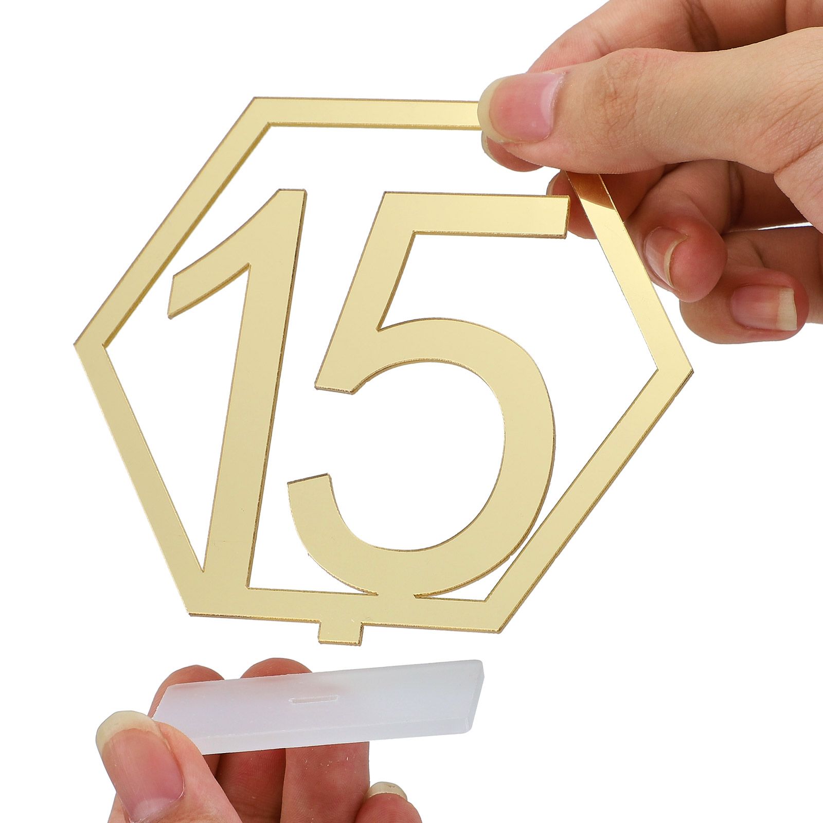 Digital Acrylic Mirror Table Number Wedding Supplies Table Decoration view 12