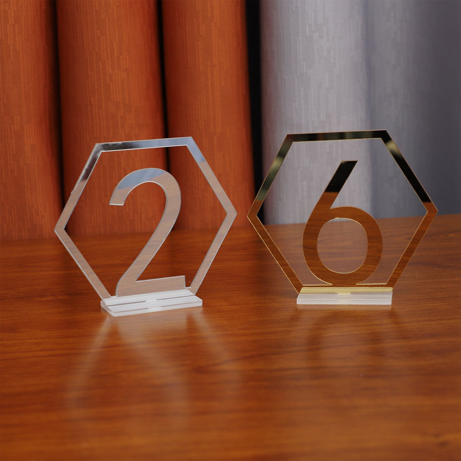 Digital Acrylic Mirror Table Number Wedding Supplies Table Decoration view 15