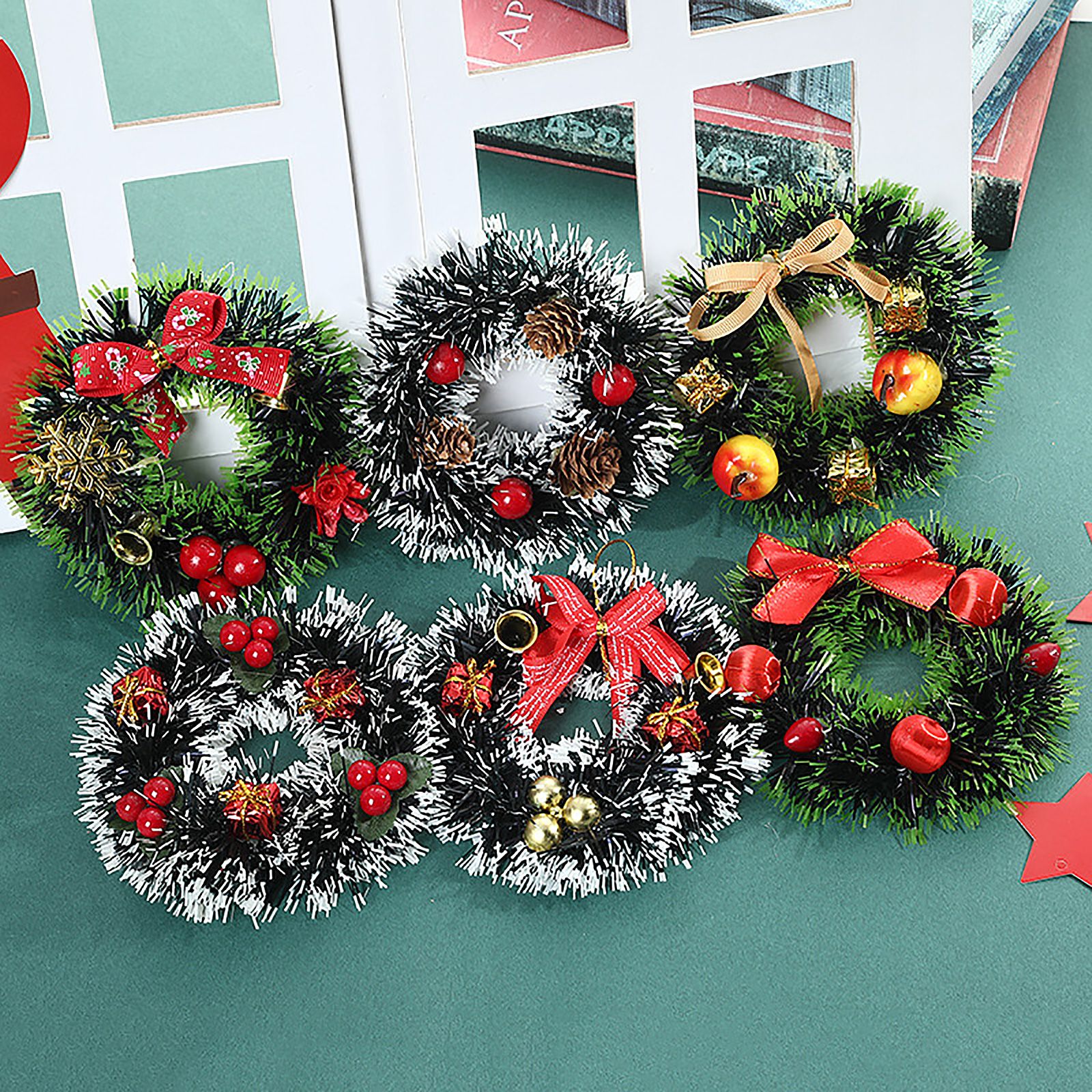 Candle Wreath Christmas Wreath Christmas Tree Wreath Candle Garland view 8