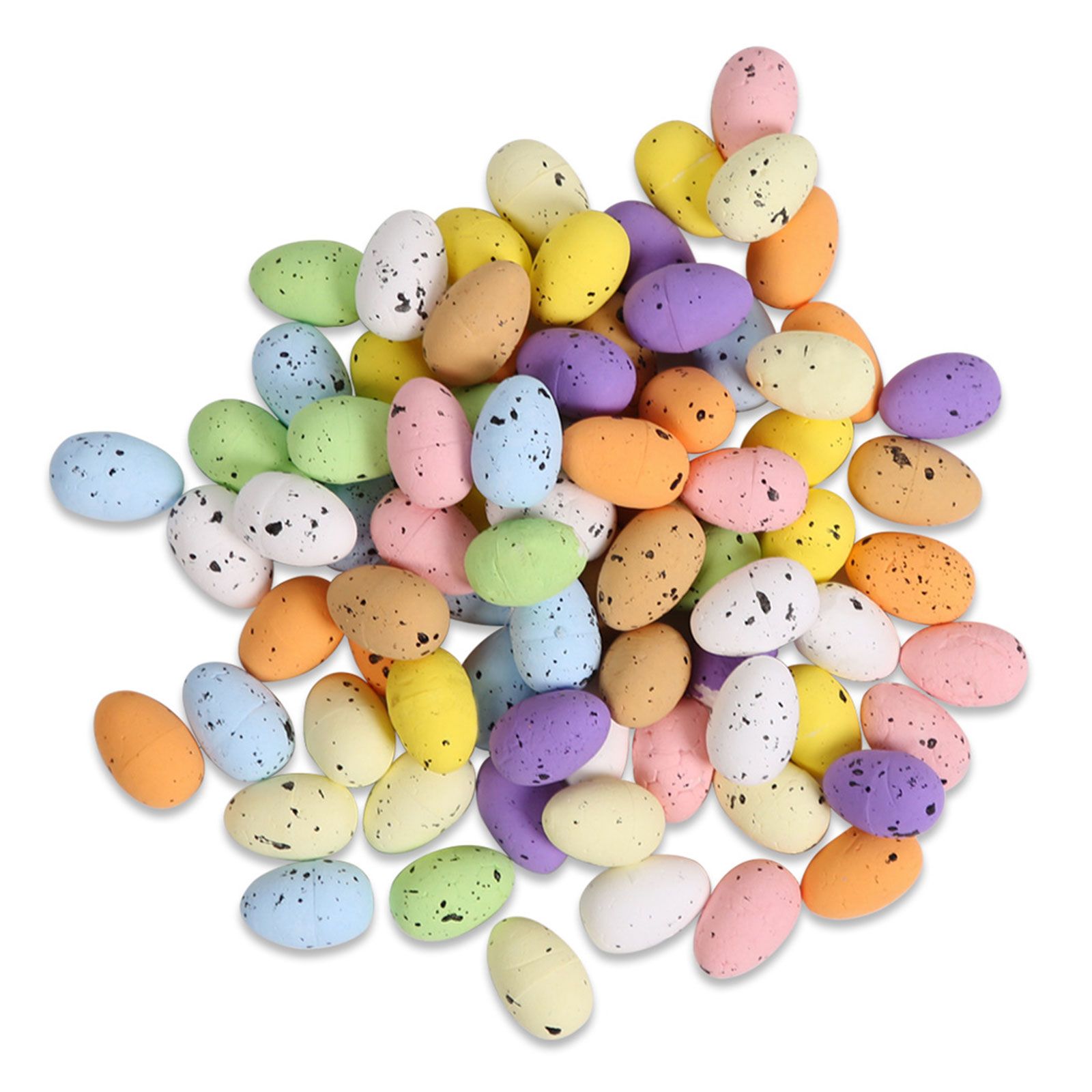 100PCS Colorful Foam Eggs Easter Egg Ornaments Crafts Birds Eggs DIY Wreath — image 1