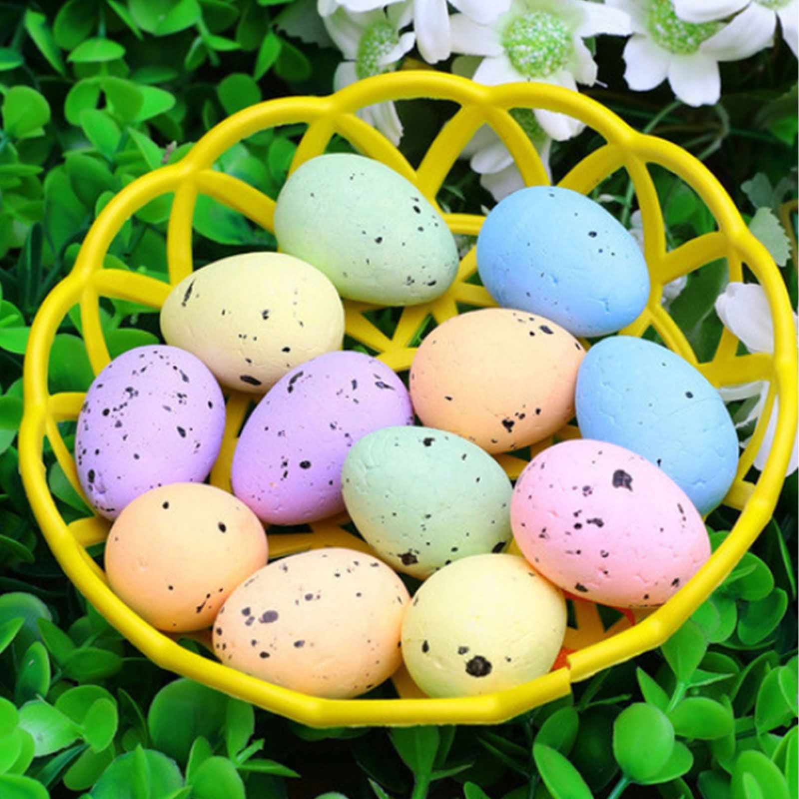100PCS Colorful Foam Eggs Easter Egg Ornaments Crafts Birds Eggs DIY Wreath view 10