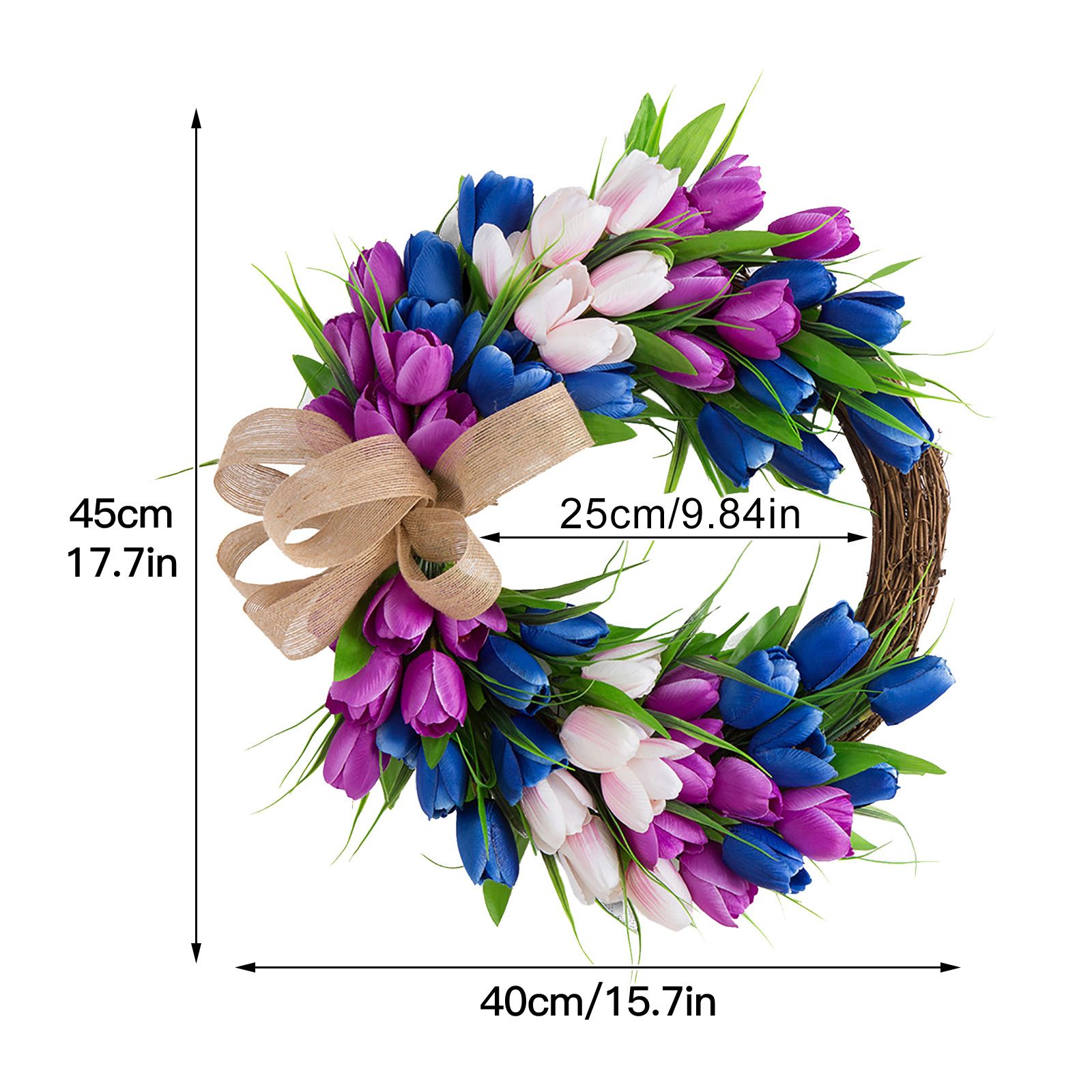 Wreath Artificial Hanging Wreath for Front Door Wall Tree Party Shop Window view 13