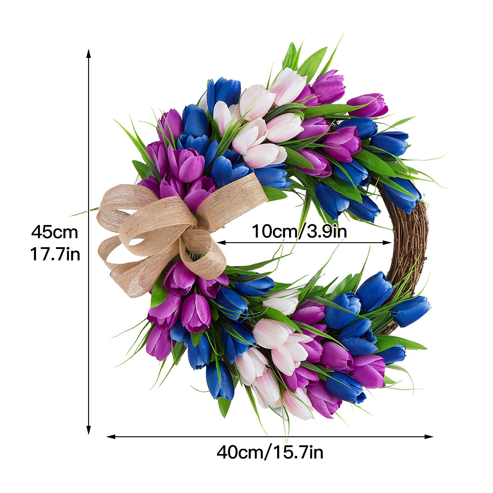 Wreath Artificial Hanging Wreath for Front Door Wall Tree Party Shop Window view 14