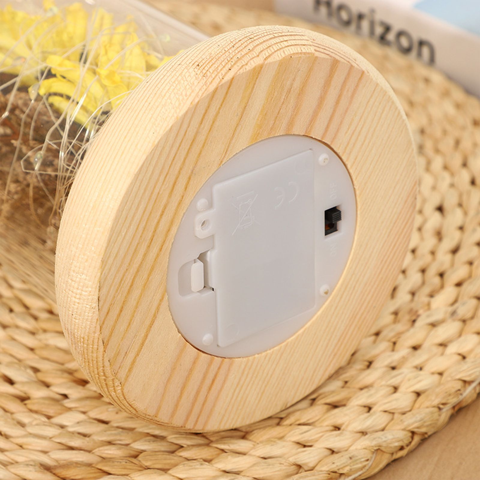 Preserved Flower Glass Dome Artificial Simulation Sunflower with LED Light for view 3