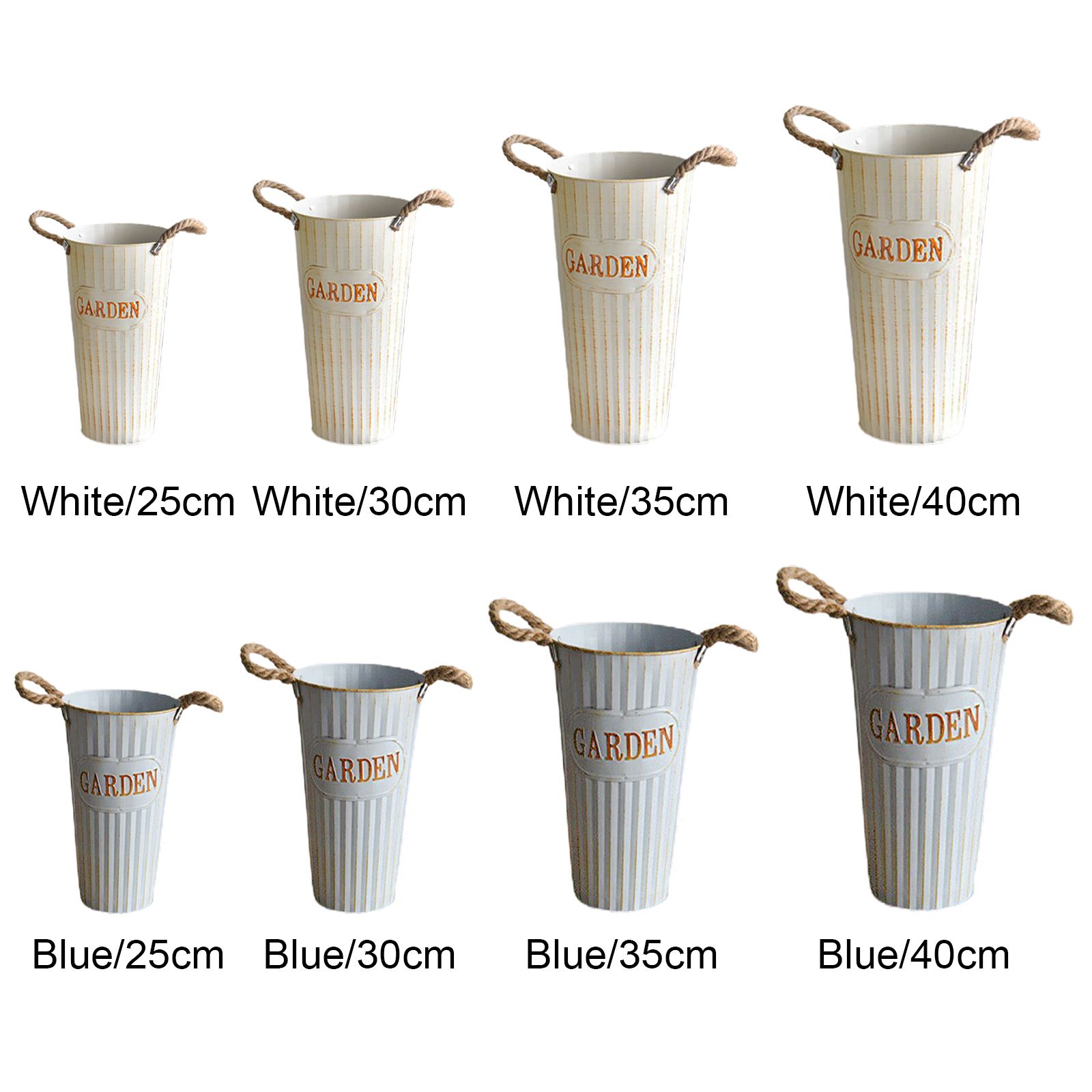 Iron Dried Flower Bucket Vintage American Floor Flower Vase for Home Decor 40cm view 12
