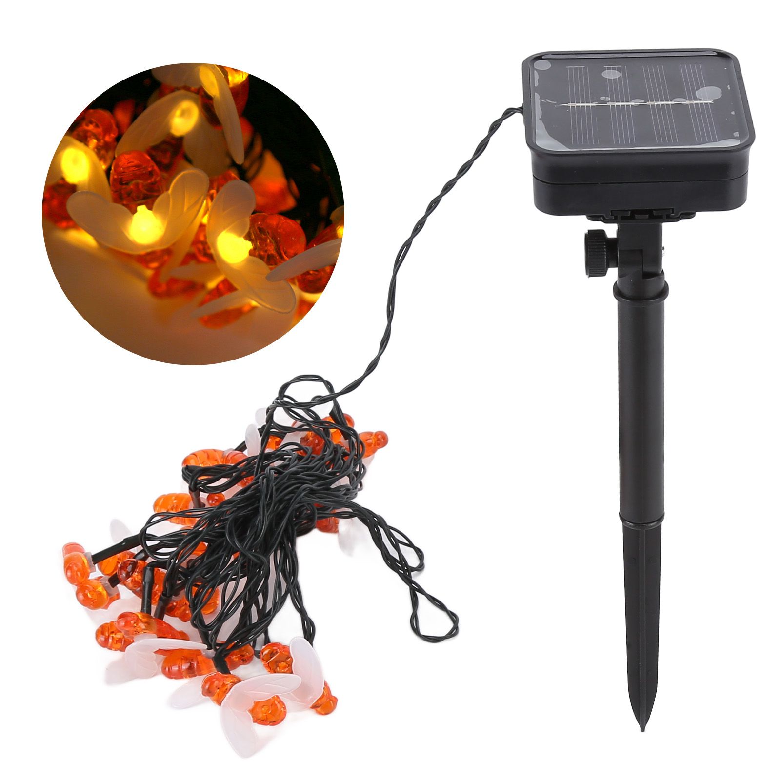 LED Solar String Lights Bee Shaped Waterproof Decorative Light for Outdoor view 12