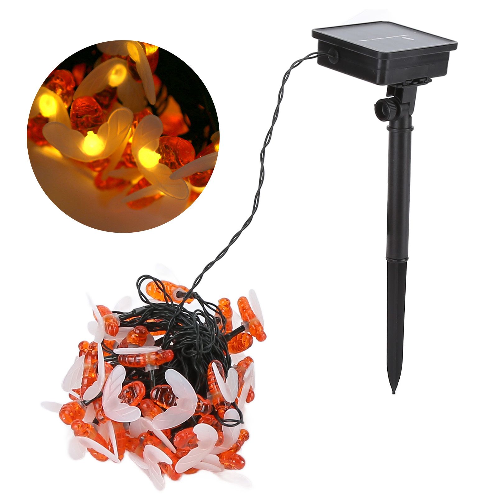 LED Solar String Lights Bee Shaped Waterproof Decorative Light for Outdoor view 11