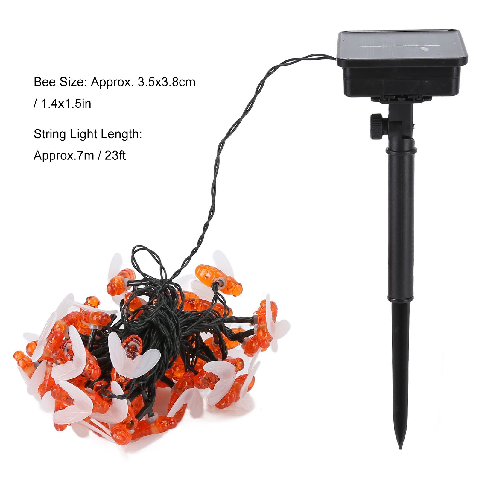 LED Solar String Lights Bee Shaped Waterproof Decorative Light for Outdoor view 15