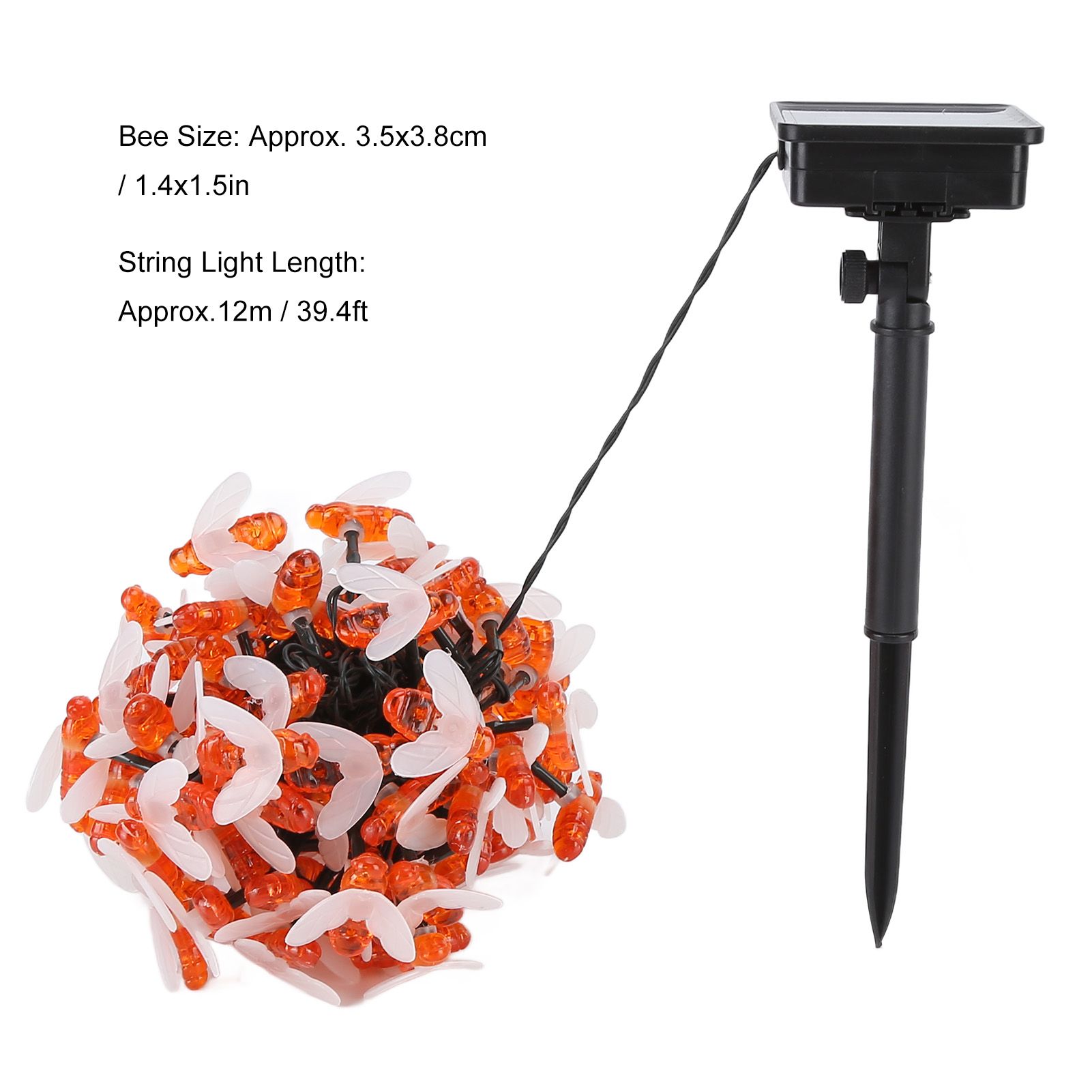 LED Solar String Lights Bee Shaped Waterproof Decorative Light for Outdoor view 15