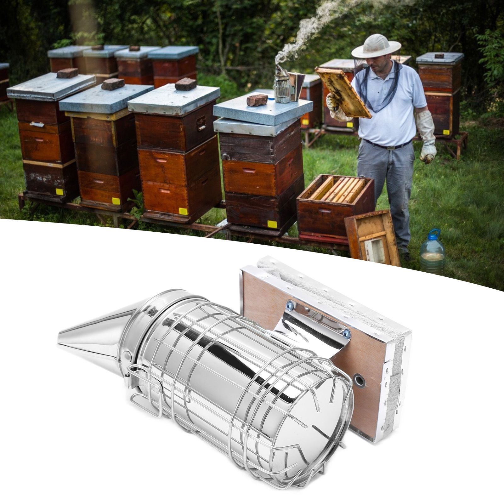 6Pcs/Set Stainless Steel Beehive Smoker Kit Bee Smoker Beekeeping Equipment view 11