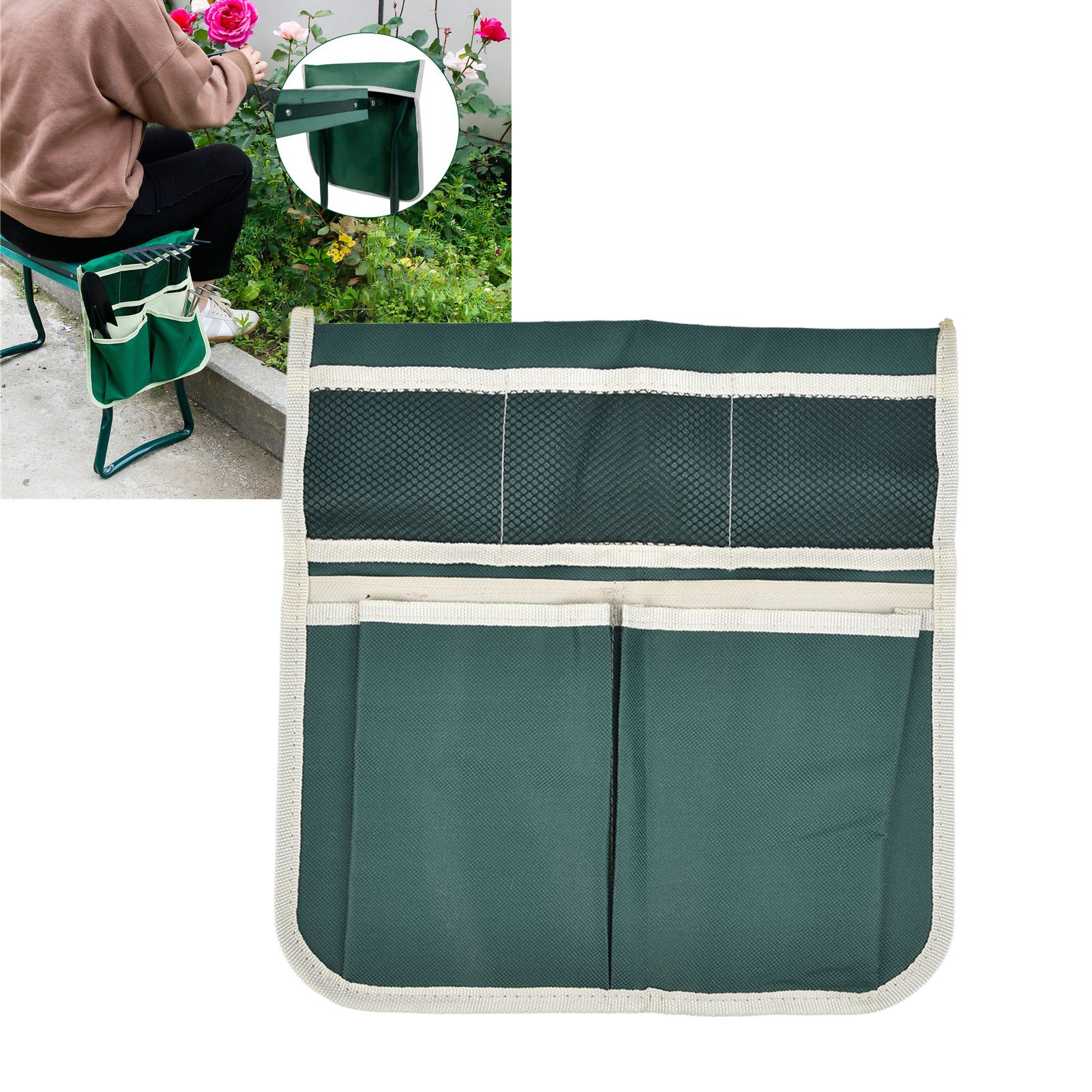 Garden Stool Storage Bag Oxford Cloth Hanging Bag On The Side of The Trolley view 11