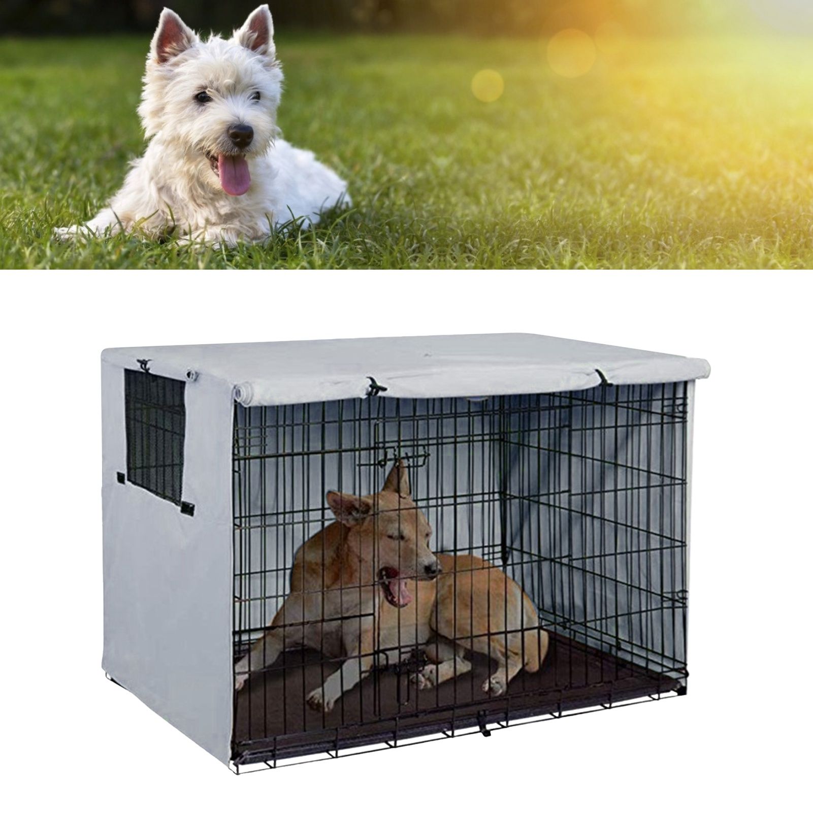 109x76x74cm Dogs Wire Crate Cover Waterproof Dustproof Pet Cage Cover for view 12