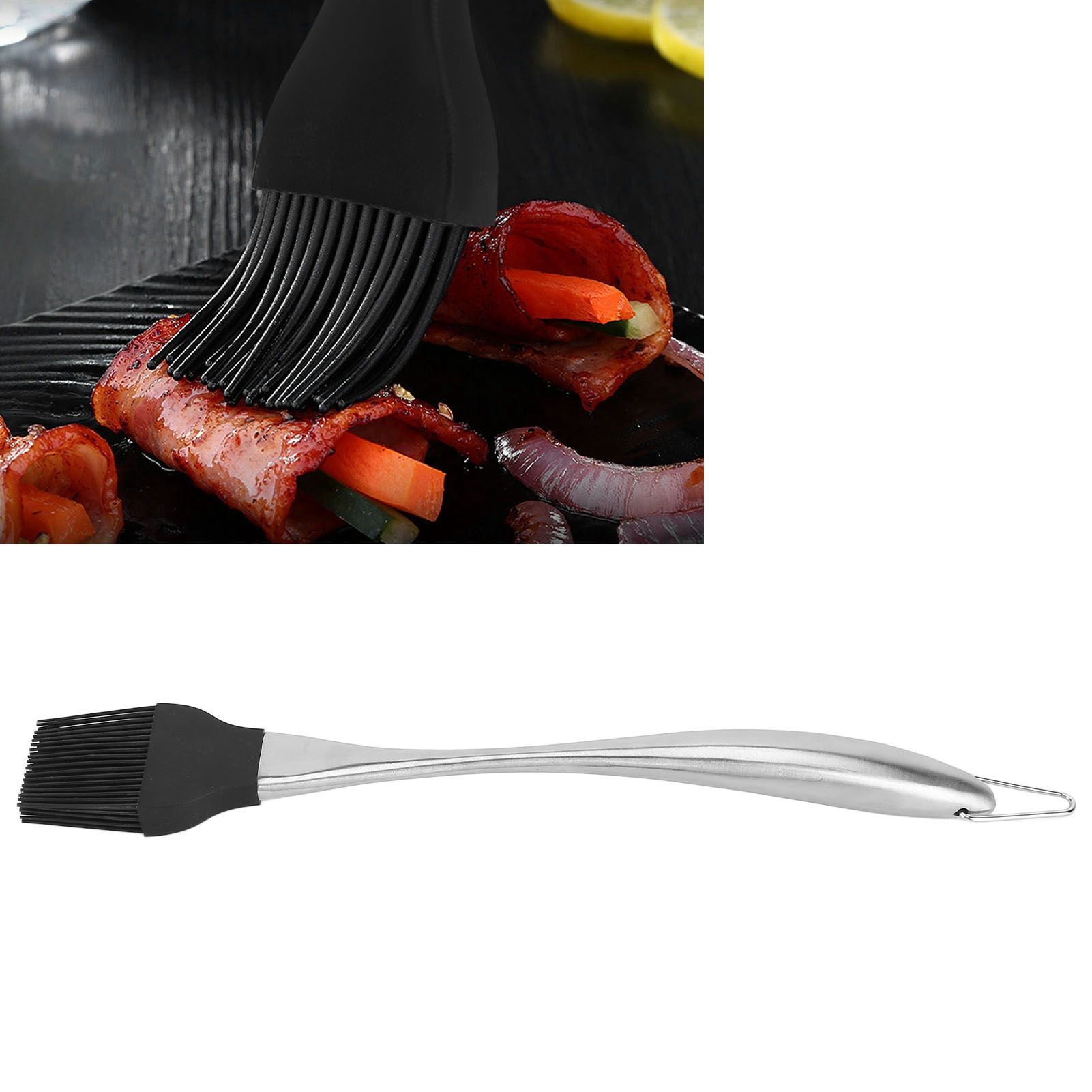 Silicone Brush Stainless Steel Handle High Temperature Resistant Kitchen view 11