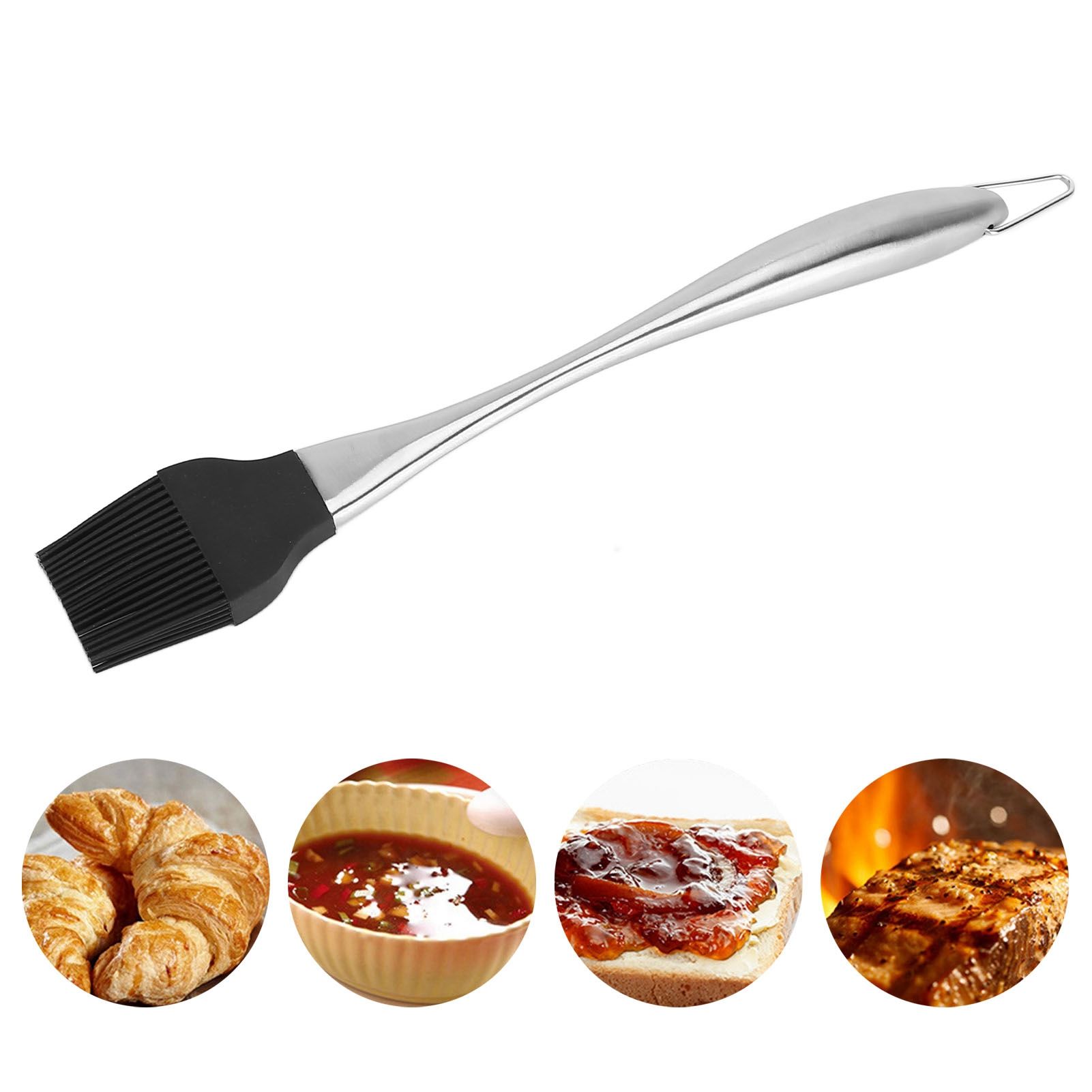 Silicone Brush Stainless Steel Handle High Temperature Resistant Kitchen view 12