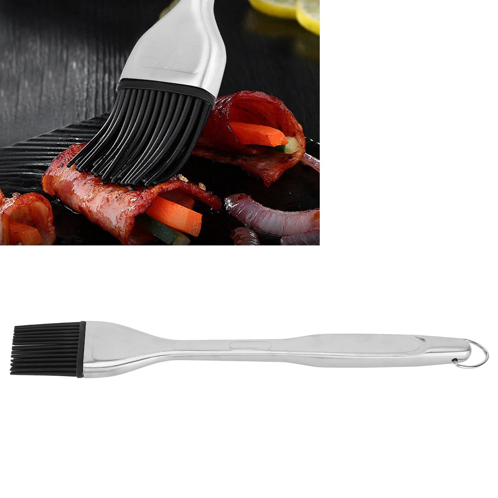 Silicone Brush Stainless Steel Handle High Temperature Resistant Kitchen view 11
