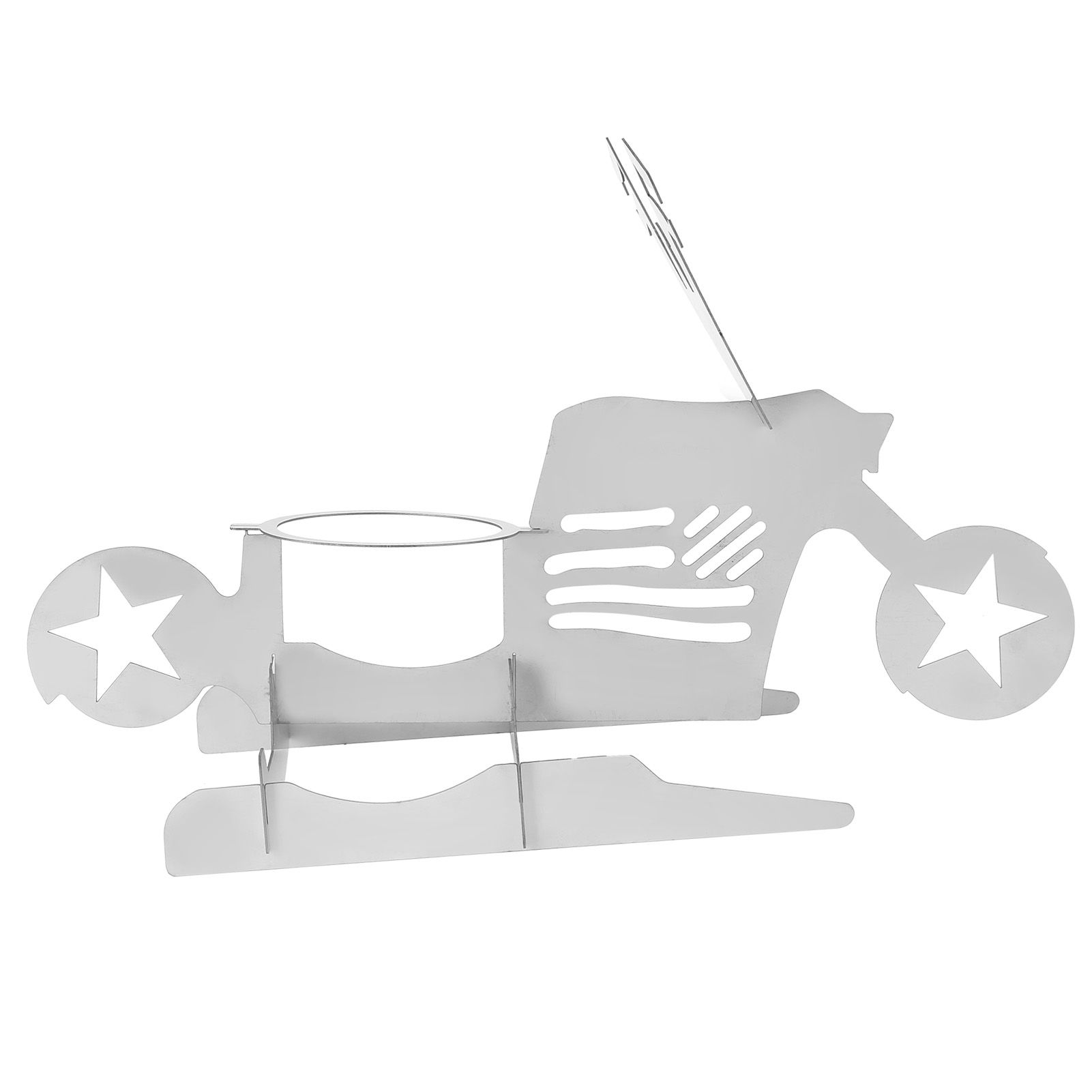 Stainless Steel Chicken Stand Removable Portable MotorcycleShape BBQ Roaster view 2