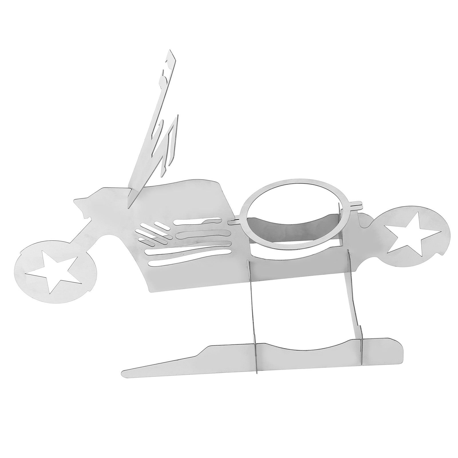 Stainless Steel Chicken Stand Removable Portable MotorcycleShape BBQ Roaster view 4