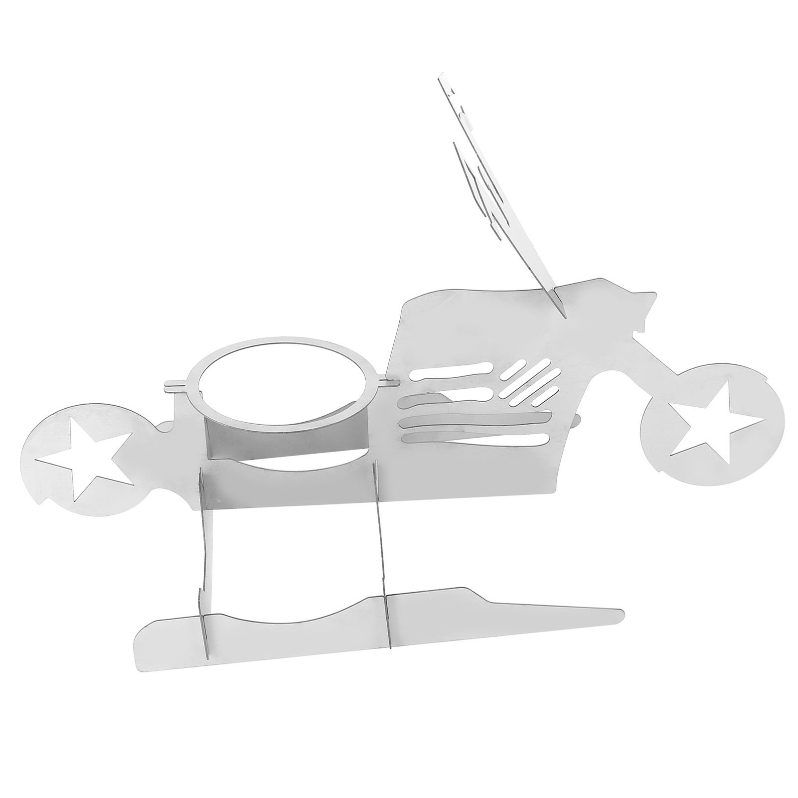 Stainless Steel Chicken Stand Removable Portable MotorcycleShape BBQ Roaster view 5